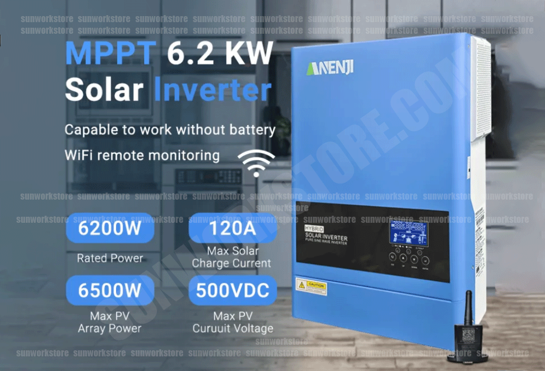 ANENJI 6.2KW 48V Hybrid Solar Inverter Pure Sine Wave Off-Grid with WIFI in Pakistan - Image 8