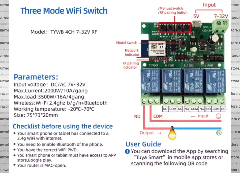 4 Channel Wifi Smart Switch