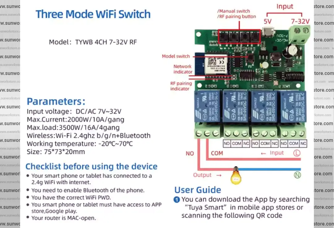 4 Channel Wifi Smart Switch