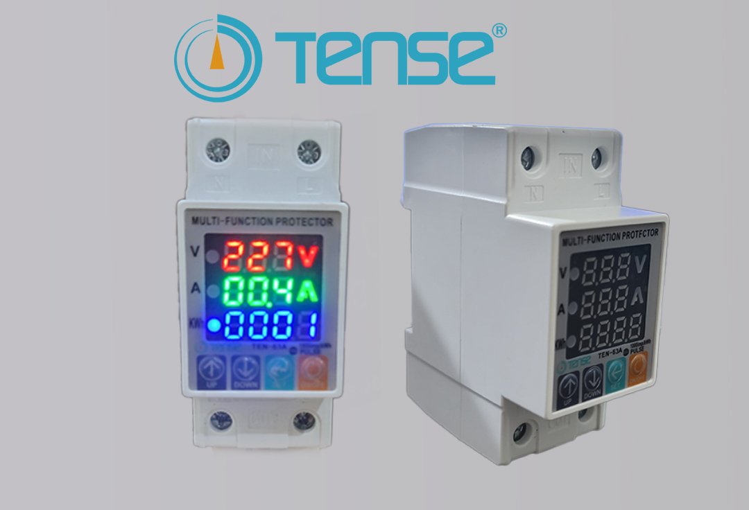 3 in 1 TENSE Smart Circuit Breaker Switch Mini Digital Display Modular Voltage Meter 63A 220V with KWH Lock - Image 5